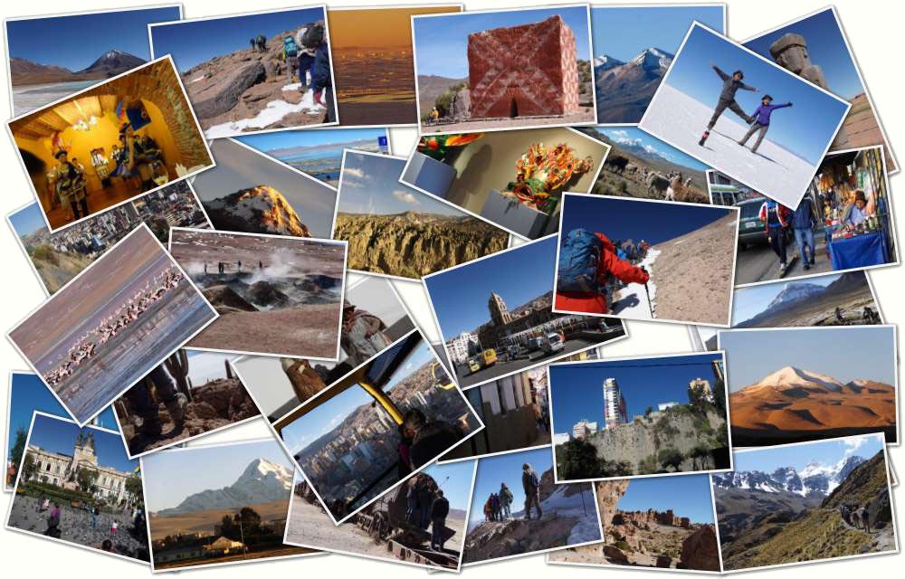 ボリビアで巡った各地のコラージュ写真
