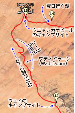 ウニャンガケビール付近のマップ（Googleマップのスクリーンショット）