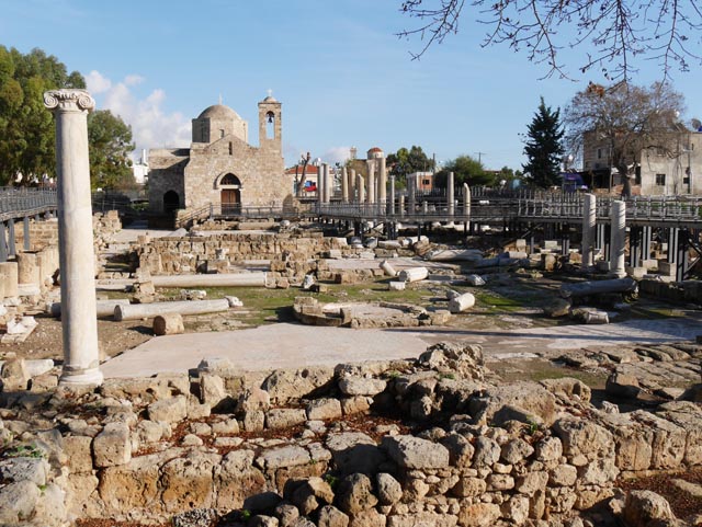 パフォス（Paphos）でビザンチン時代の遺構