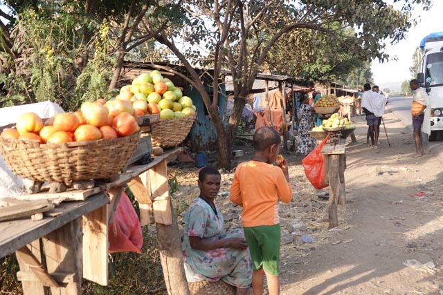 ウェロタ村のトマト市場（エチオピア）