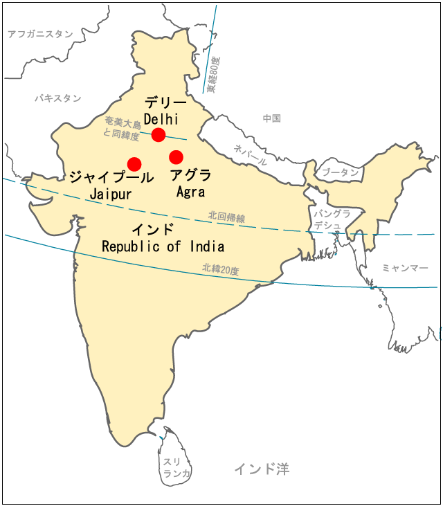 インドの地図／Map of India