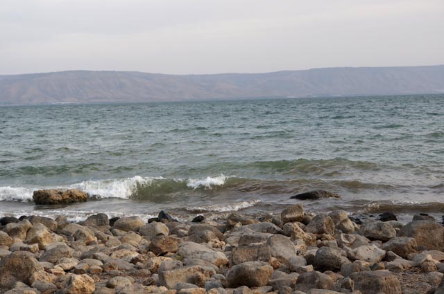 ペテロ首位権教会前のガリラヤ湖（sea of Galilee）