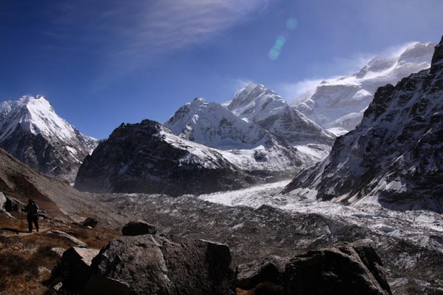 パンペマ（Pangpama：5,143m）から望むカンチェンジュンガ氷河（Kangchenjunga Glacier）