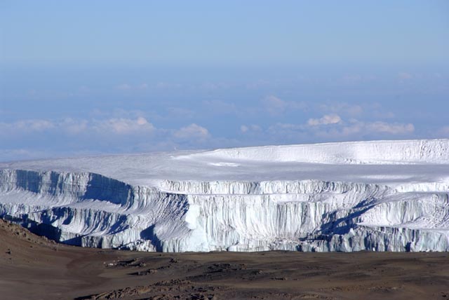 ウフルピークからの氷河の眺め