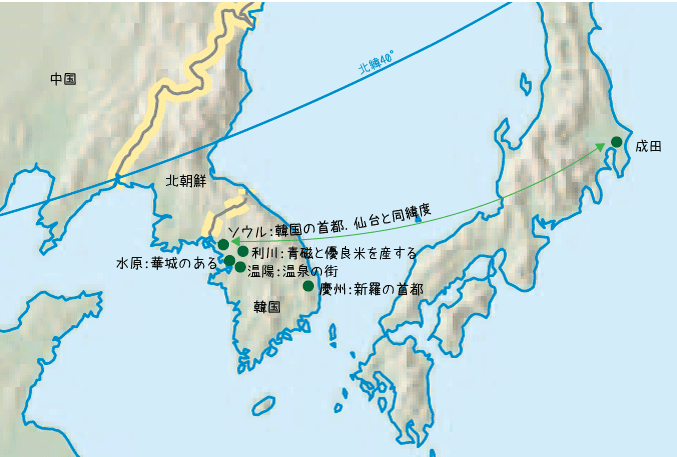 韓国のマップ