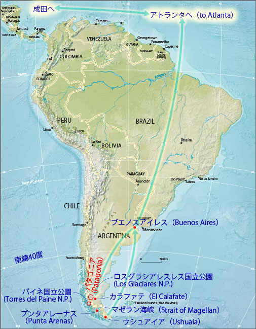 南米のマップ／Map of south America